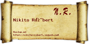 Nikits Róbert névjegykártya